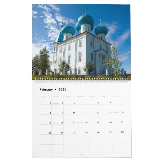 Onion Domes de Russie Calendrier (Feb 2026)