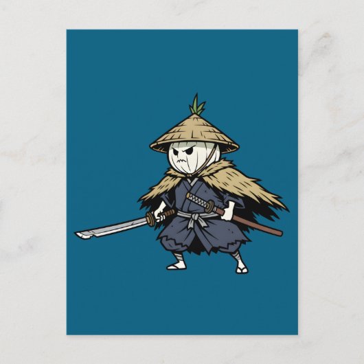 Onion Ronin Wandering Samurai Warrior Illustration Briefkaart (Voorkant)