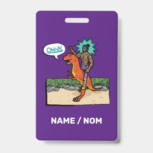 ONIVA! Dino de Worstelaar Badge (Voorzijde)
