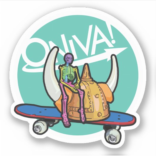 ONIVA ! Squelette Viking Sticker (Devant)