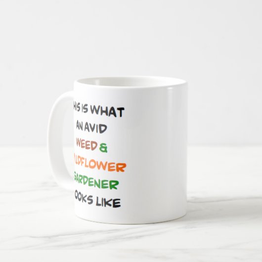 onkruid en wilde bloemkool, vruchtbaar koffiemok (Voorkant links)