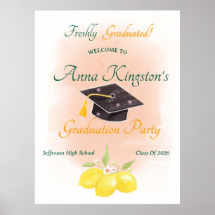 Onlangs Afgestudeerd Afstudeerfeest Welkomstbord Poster