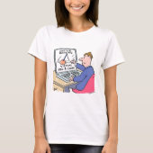 Online Banking Humor Funny Bank Customer Cartoon T-shirt (Voorkant)
