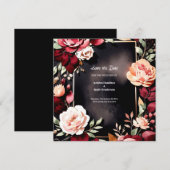 Online Bourgondische trend Save The Date (Voorkant / Achterkant)