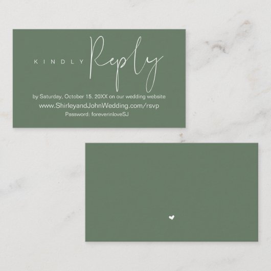 Online bruiloft viering RSVP, moderne minimalist Informatiekaartje (Voorkant / Achterkant)