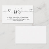 Online bruiloft Website RSVP, Moderne kalligrafie Informatiekaartje (Voorkant / Achterkant)