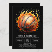 Online Chique Kinderbasketbal Verjaardag Kaart (Voorkant / Achterkant)