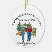 Online dating paar blond Passen getrouwd Keramisch Ornament (Links)