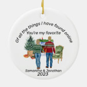 Online dating paar blond Passen getrouwd Keramisch Ornament (Achterkant)