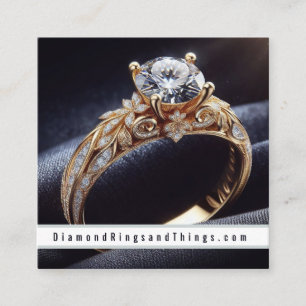 Online diamanten ring zakelijke sieraden ontwerper vierkante visitekaartje