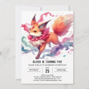 Online Elegant Fox Verjaardag Kaart