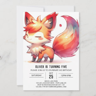 Online Enchanted Fox Verjaardag Kaart