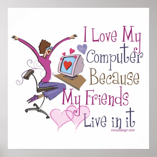 Online Friends Poster Print (Voorkant)