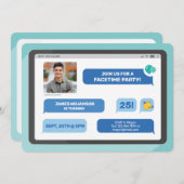 Online groepsvideochat Tablet Text Message Party Kaart (Voorkant / Achterkant)