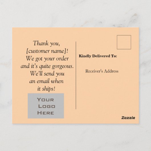 Online klant briefkaart (Achterkant)