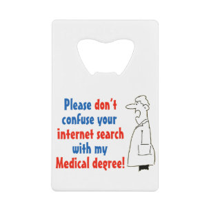 Online medische diagnose en een gekwalificeerde ar kredietkaart flessenopener