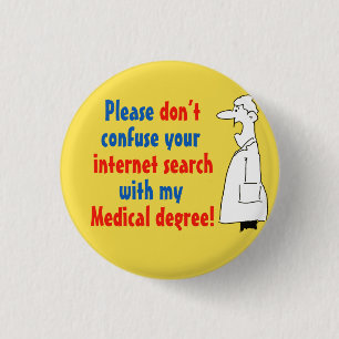 Online medische diagnose en een gekwalificeerde ar ronde button 3,2 cm
