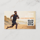 Online Personal Trainer Photo QR Code Visitekaartje (Voorkant)