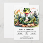 Online Python Kinderen Verjaardagsfeest Kaart (Voorkant / Achterkant)