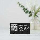 Online QR Code RSVP Trouwwebsite Zwart Wit Informatiekaartje (Staand voorkant)