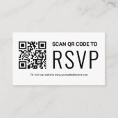 Online QR-code RSVP Weddenschap Website Informatiekaartje (Voorkant)