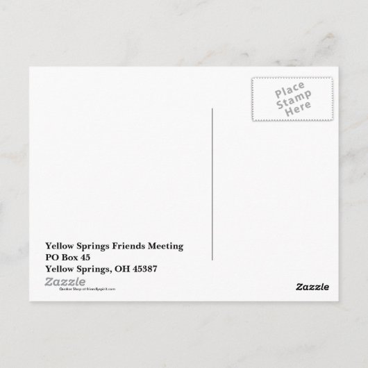 Online Quaker Meeting for Worship Briefkaart (Achterkant)