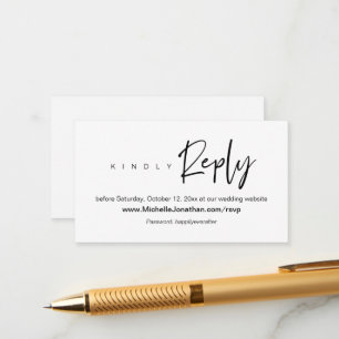 Online RSVP, bruiloft, wachtwoord, herinnering Informatiekaartje