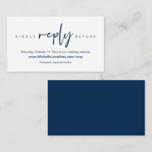 Online RSVP, bruiloft, wachtwoord, herinnering   Informatiekaartje