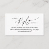 Online RSVP, modern Eenvoudig Zwart script Informatiekaartje (Voorkant)