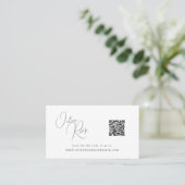 Online RSVP QR Code kust bruiloft website Visitekaartje (Staand voorkant)