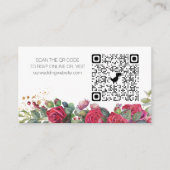 Online RSVP QR Code Red Rose Weddenschap Website Informatiekaartje (Voorkant)
