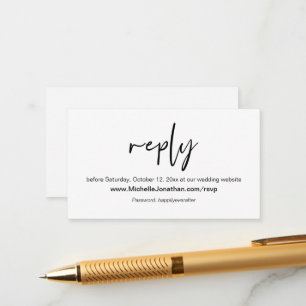 Online RSVP, Trouwwebsite, Wachtwoordherinnering Informatiekaartje