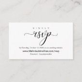 Online RSVP website reageren, bruiloft Informatiekaartje (Voorkant)