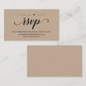 Online RSVP-website, Rustic Brown Kraft Informatiekaartje (Voorkant / Achterkant)