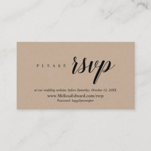 Online RSVP-website, Rustic Brown Kraft Informatiekaartje