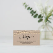 Online RSVP-website, String Lights Kraft Enclosure Informatiekaartje (Staand voorkant)