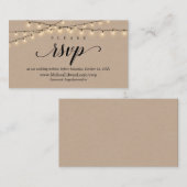 Online RSVP-website, String Lights Kraft Informatiekaartje (Voorkant / Achterkant)