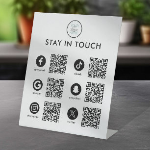 Online sociale media QR-code sokkelbord Reclamebord Met Voetstuk