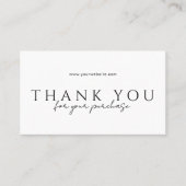 Online Store Order Packaging Thank You Inserts Visitekaartje (Voorkant)