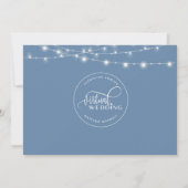 Online Virtual Wedding Dusty Blue, String Lights Save The Date (Achterkant)