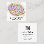 Online winkelStudio Holograaf — Witte QR-code Logo Vierkante Visitekaartje (Voorkant / Achterkant)