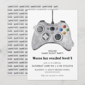 Onlinevideo Game Birthday Party - Uitnodiging (Voorkant / Achterkant)