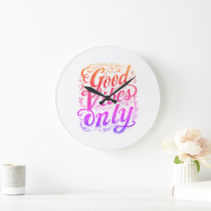 Only Goede Vibes Script Badge Grote Klok