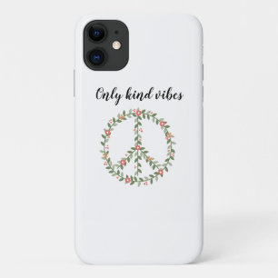 "Only Kind Vibes" Bloemen Vredesbord iPhone Case