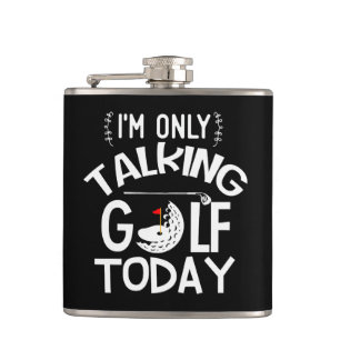 "Only Talk Golf Today" Aangepaste Golf Cadeaufles Heupfles