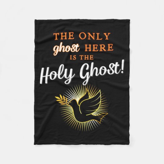 Only The Holy Ghost - Funny Anti Halloween Christi Fleece Deken (Voorkant)