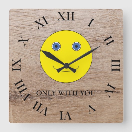 Only with you vierkante klok (Voorkant)