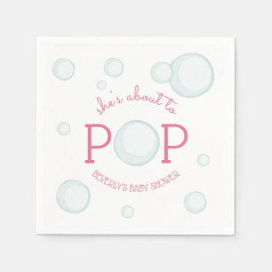 Onmiddellijk Pop Bubbles Baby shower Roze Servet