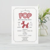 Onmiddellijk Pop Red Balloon Animal Baby shower Kaart (Staand voorkant)