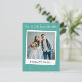 Onmiddellijke camera Aankondiging van fotoweddensc Briefkaart (Staand voorkant)